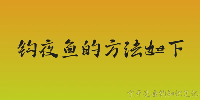钩夜鱼的方法如下