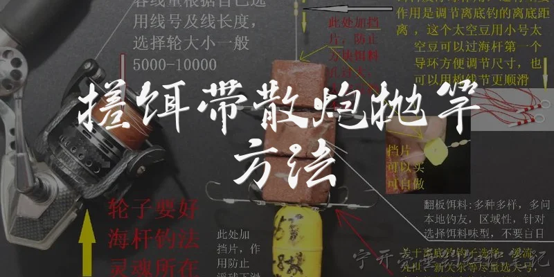 搓饵带散炮抛竿方法:搓饵带散炮抛竿时，应该如何握竿和捏饵？