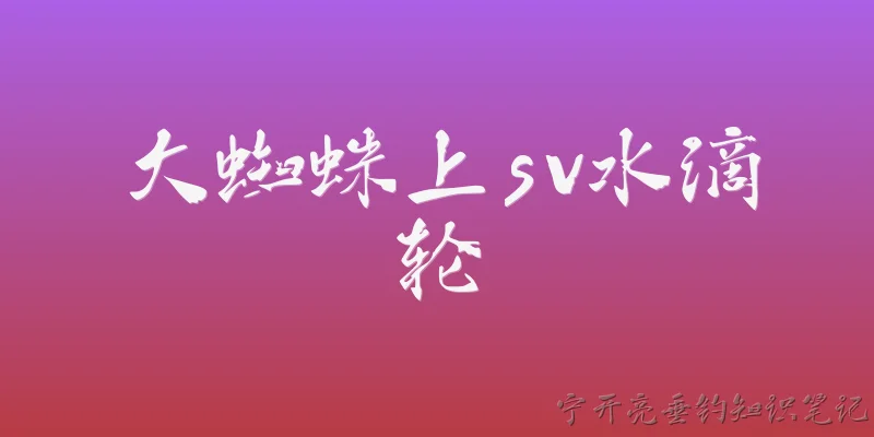 大蜘蛛上sv水滴轮