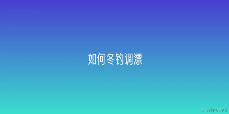 如何冬钓调漂