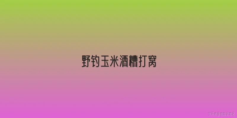 野钓玉米酒糟打窝
